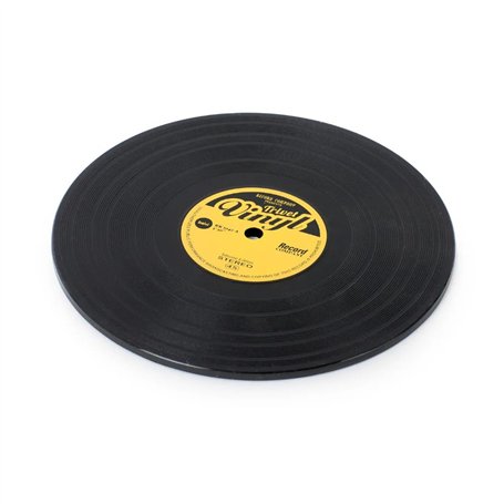Balvi Dessous-de-Plat Vinyl Couleur : Noir en Forme de Vinyle Silicone 15 cm