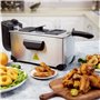 Aigostar Ushas 30HEZ - Friteuse en acier inoxydable de type 304. 2200W, capacite de 3L. Cuve amovible pour vider l'huile. 100% s
