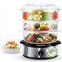 Aigostar Fitfoodie Steel 30INA - Cuiseur vapeur électrique 0% BPA. Puissance de 800W