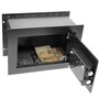 PrimeMatik - Coffre-Fort Mural de sécurité en Retrait en Acier à clé 26x15x18cm Noir