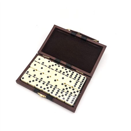 RPARTY Domino Double 6 28 pièces avec Mallette en similicuir Ensemble de table