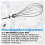 Anakel Home Accessoire Batteur Fouet BR64189652 Compatible avec le mélangeur Braun MR6500M | Tiges métalliques, 200 x 4 mm