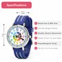 Kiddus Montre Bracelet Éducative pour Enfants. Analogique avec Exercices. Mécanisme en Quartz Japonais. English Version. Blue