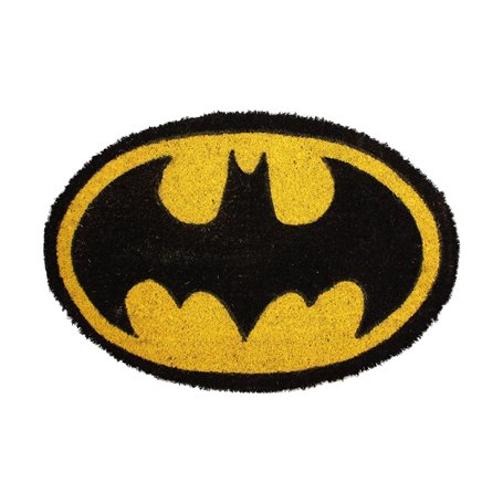 UNIVERSO DC SD Toys Paillasson d'entrée Ovale Batman en Fibre de Coco et Vinyle antidérapant Jaune et Noir 60 x 40 cm
