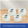 Hostelnovo - Lot de 4 Cendriers à Eau avec Couvercle - Accessoire fumeur Anti-odeurs et Anti-fumée - Dimensions 9 x 7 cm - Porta
