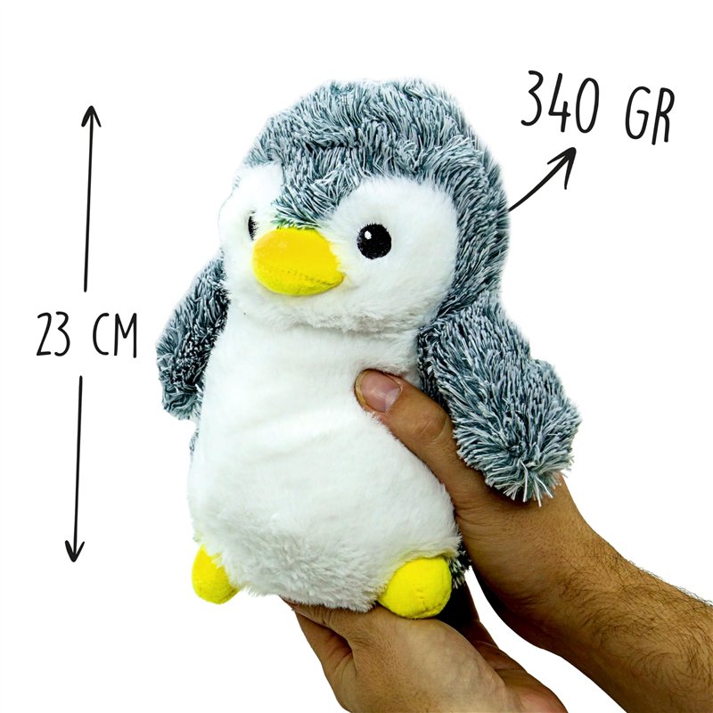 Image secondaire de Bouillotte Micro-Onde Peluche (23 cm) - Bouillotte Peluche - Peluche Bouillotte Pingouin - Peluche Chauffante - Bouillotte Doudo