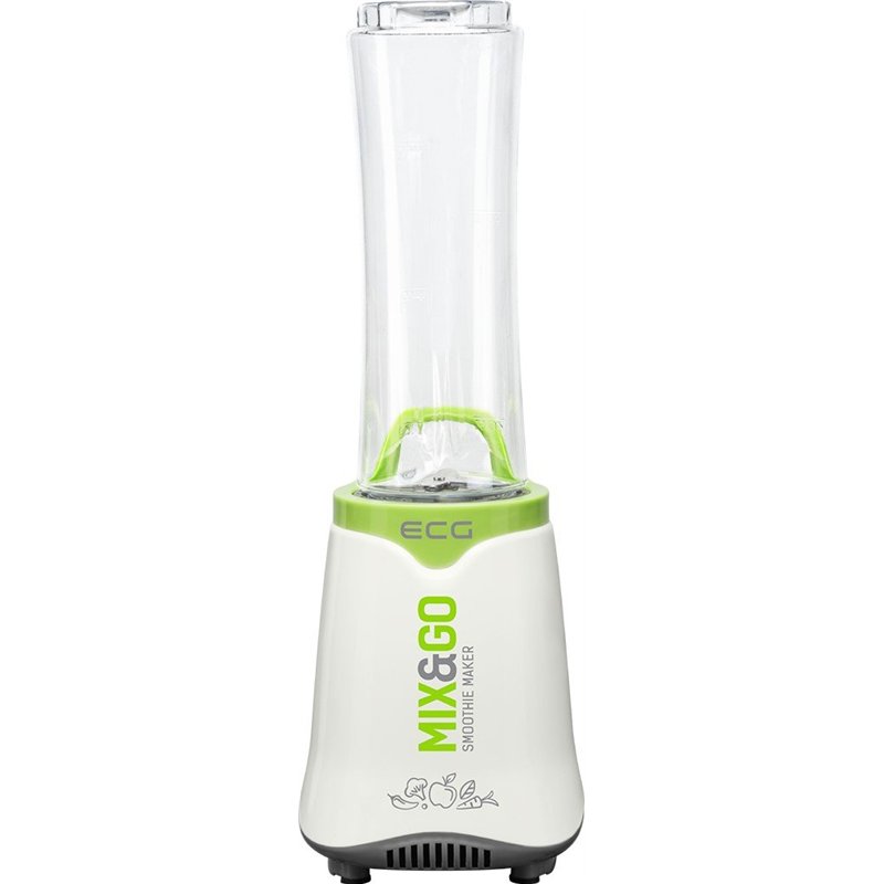ECG SM 3510 Mix&Go Mini Blender Smoothie, Plastique, 600 milliliters, Blanc/Vert
