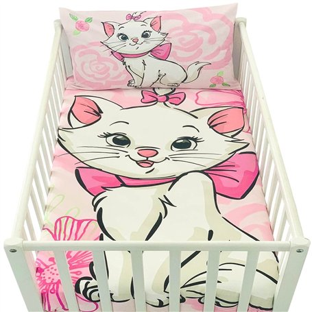 Disney Housse de Couette Bebe 100x135cm et taie d'oreiller 40x60cm | Parure de lit Bebe pour lit 60x120 ou 70x140cm | Linge de l