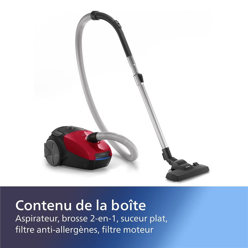 Image secondaire de Philips Série 2000 Aspirateur Avec Sac - 900 W Avec Filtre Anti-Allergènes, Rayon d'Action de 9 m (FC8243/09)