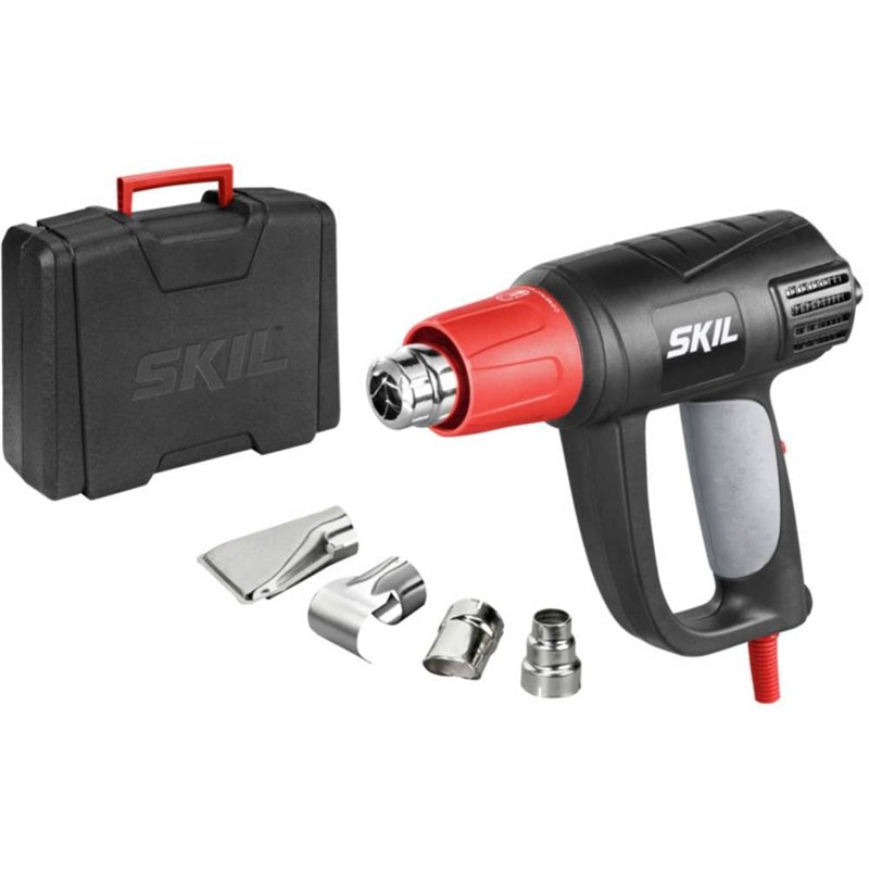 Skil 8004AA Pistolet Air Chaud / Décapeur Thermique Digital avec Température réglable variable (2000W, LCD, Buses, Coffret)