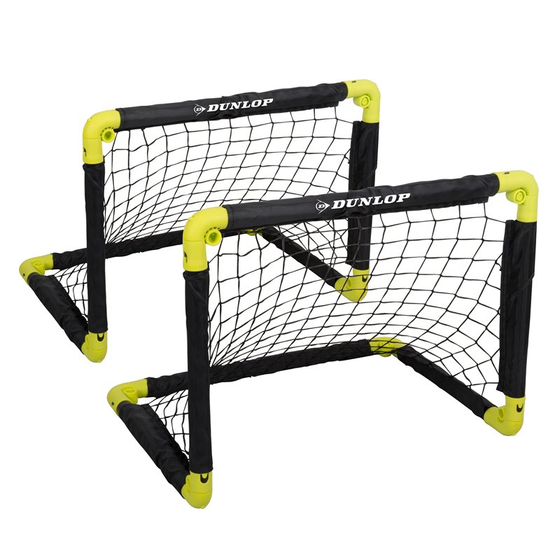 Dunlop Cage de Foot 50 x 44 x 44 cm - Ensemble de 2 Buts de Foot - Mini But Pliable - Kit Entrainement Football pour Enfants et 