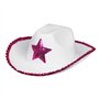 Boland Rodeo Star 54376 54376 Chapeau de cowboy à paillettes pour adulte Rose/blanc Taille unique