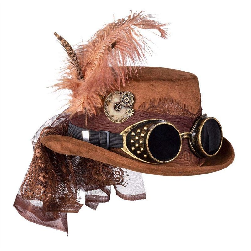 Boland 54562 - Chapeau Space Punk Deluxe avec lunettes, casquette Steampunk, couvre-chef, accessoire de déguisement pour carnaval