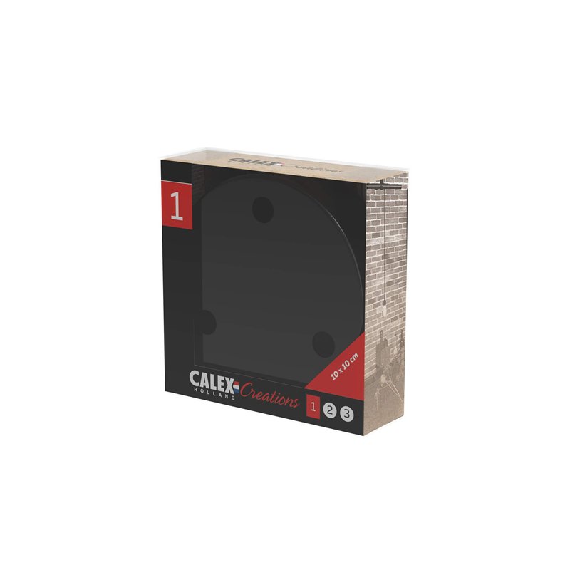 Image secondaire de CALEX Rosace de plafond en métal à 3 trous Noir mat Diamètre 100 mm