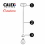 Calex 60 W 250 V - Cordon enroulé en textile - Longueur : 1,5 m - Gris métallique