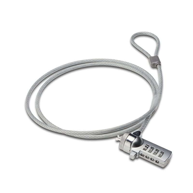 ACT Antivol Portable à Combinaison de 1,5 m, câble antivol Portable, Serrure à Mot de Passe à 4 Chiffres, pour Ordinateur Portable