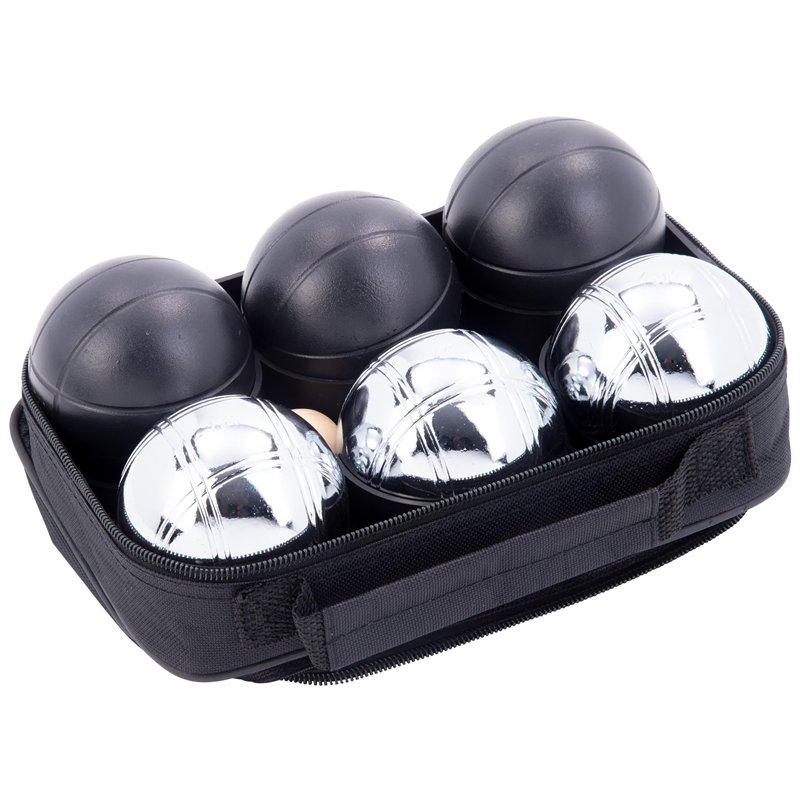 Image secondaire de Engelhart - 010207 - Jeu de Boules 2 x 3 Noires et Grises - 74 mm - Triplette - Jeu de Petanque - 6 Boules de Pétanque, Sac en N