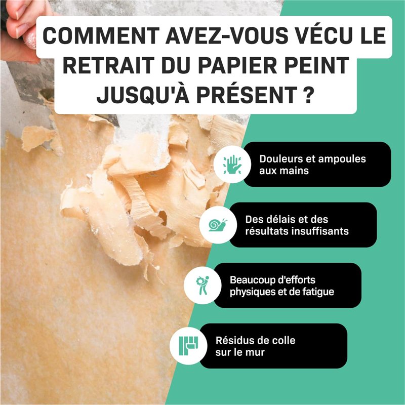 Image secondaire de VONROC Décolleuse Papier Peint 2000 W - Réservoir 4,5L, Tuyau 3,5M Inclus - Indicateur Niveau d'Eau, Petite Plaque à Vapeur - De