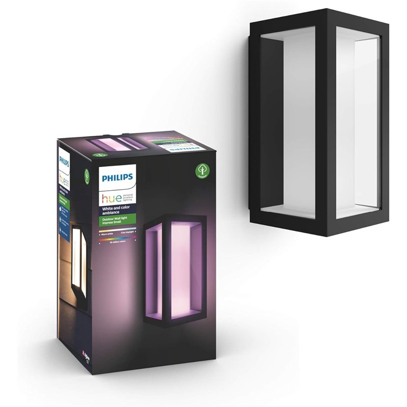 Philips Hue White & Color Ambiance Applique murale extérieurs IMPRESS, Kit de base à intensité variable jusqu'à 16 millions de c