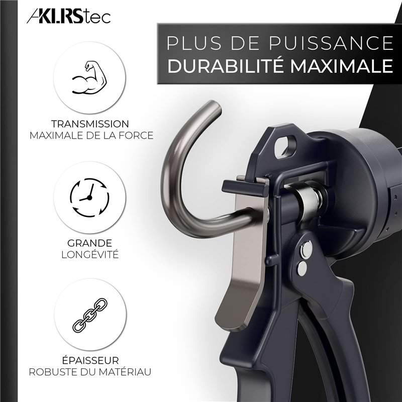 Image secondaire de KLRStec Pistolet à cartouche professionnelle avec un rapport maximal de 25:1 - Pistolet a silicone/Pistolet mastic pour toutes l