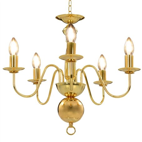 vidaXL Lustre 5 Ampoules Plafonnier Lampe Suspendue Luminaire Eclairage Salon Salle de Séjour Salle à Manger Chambre à Coucher M