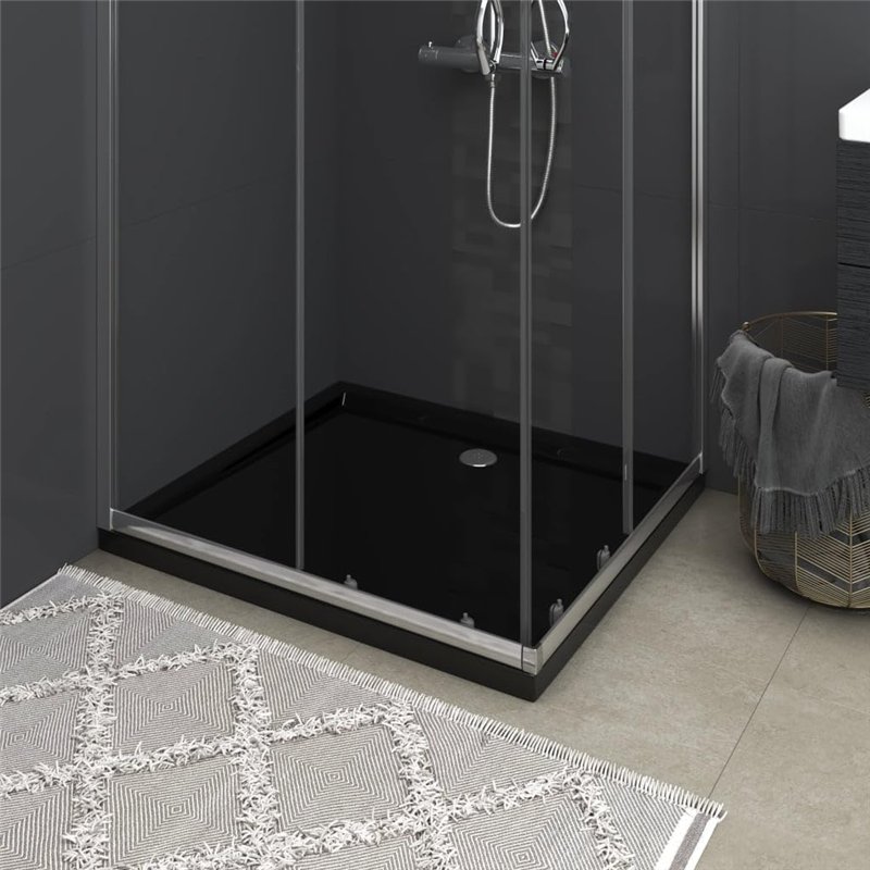 Image secondaire de Red Cup Living vidaXL Receveur de douche rectangulaire en ABS Noir 80 x 90 cm