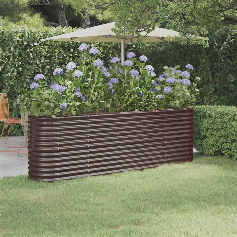 Image secondaire de Bussandri Exclusive - Jardinière 224x40x68 cm acier revêtu de poudre brun
