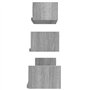 Mensole Espositive a Parete 3pz Grigio Sonoma Legno Multistrato