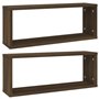 Étagères murales cube 2 pcs Chêne marron 60x15x23 cm Bois