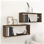 Étagères murales cube 2 pcs Chêne marron 60x15x23 cm Bois