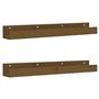 Mensole da Parete 2 pz Miele 80x12x9cm Legno Massello di Pino