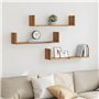 vidaXL Étagères murales 3 pcs chêne Artisanal Bois d'ingénierie