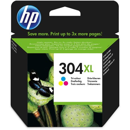 HP 304XL Cartouche d'Encre Trois Couleurs grande capacité Authentique (N9K07AE)