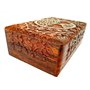 Ajuny Coffre au Trésor Décoratif en Bois Sculpté à la Main 8x5 pouces Motif Arbre de vie Marron - Utilisation Polyvalente comme 