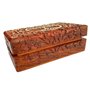 Ajuny Coffre au Trésor Décoratif en Bois Sculpté à la Main 8x5 pouces Motif Arbre de vie Marron - Utilisation Polyvalente comme 