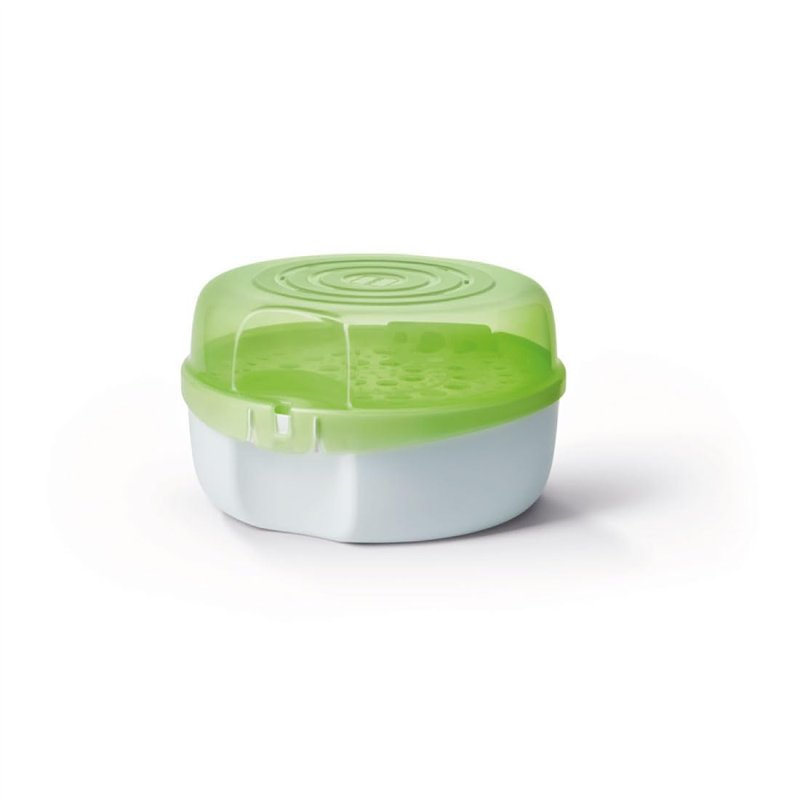 MAM Stérilisateur pour micro-ondes, stérilisation facile pour biberons, tétines et tétines, vert