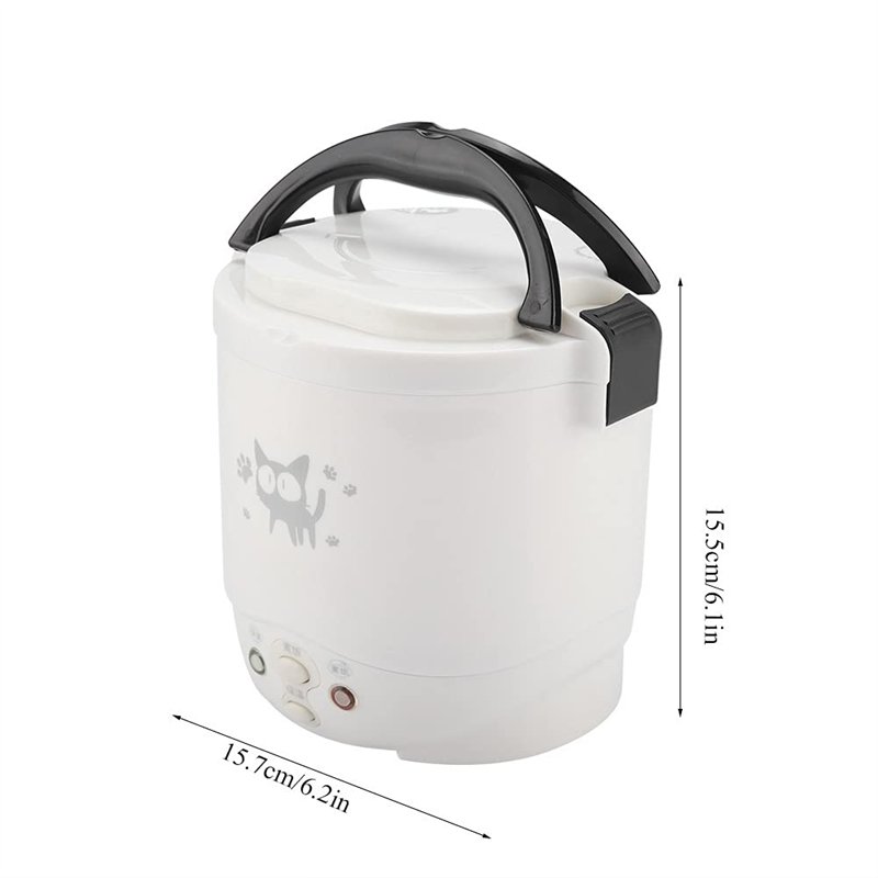 Image secondaire de Cuiseur à Riz électrique 12V 100W 1.3 L électrique Portable Multifonctionnel Cuiseur à Riz Cuiseur à Vapeur Cuiseur à Vapeur pou