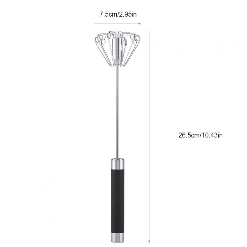 Image secondaire de Mélangeur à Fouet Manuel Rotatif à Main de Fouet à Oeufs Semi-automatique en Acier Inoxydable