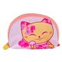 Pochette - trousse à maquillage chat porte bonheur Mani the Lucky Cat rose - doré