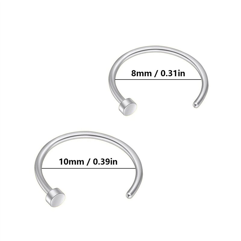Image secondaire de Zeayebsr 6 Pièces Nez Bague À Lèvres Piercing Corps, Goujons Septum en Acier Inoxydable Fer à Cheval Hoop Stud Anneaux pour Sour