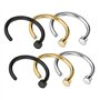 Zeayebsr 6 Pièces Nez Bague À Lèvres Piercing Corps, Goujons Septum en Acier Inoxydable Fer à Cheval Hoop Stud Anneaux pour Sour