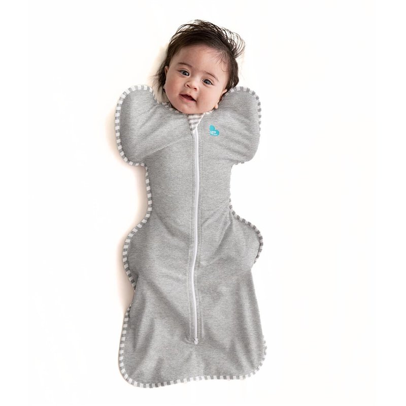 Love To Dream Swaddle Up, Small 3,5-6 kg - Gris, ajusté, soutient Un Sommeil sain, 1,0 Tog - Idéal pour 20-24°C, Coton Lavable e
