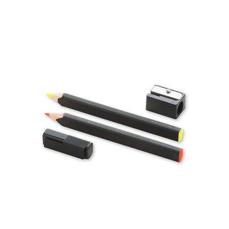 Moleskine Highlighter Pencil Set: With Cap and Sharpener