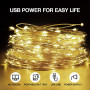 Guirlande Lumineuse 12M 120 LEDs, Girlande de Lumière IP65 Etanche Guirlandes Lumineuses Intérieur Decoration pour Mariage Fête