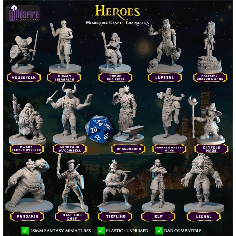 Image secondaire de 15 Figurines héros et PNJ pour Figurines DND D&D Miniatures et Donjon et Dragons Minis DND pour Jeu de rôle de Table de Jeu de r