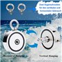 Kit de pêche magnétique 770 kg - Double face - Avec corde de 20 m - Ancrage de recherche - Gants - Diamètre : 94 mm - Pour la pê