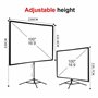 Écran de projection portable 100" 16:9 4K HD avec support pour intérieur ou extérieur