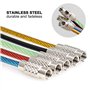 Porte-clés en Fil Acier Inoxydable Chaînes Anneau de clé de Câble Enduit de Nylon Coloré Porte-clés pour Bagages de Randonnée Ta
