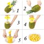 Coupe Ananas, JESSTOLO Découpe Ananas en Acier Inoxydable 3-en-1 pour Ananas Corer, Cutter, Slicer avec 1 Coupe de Fruits, 1 Cou