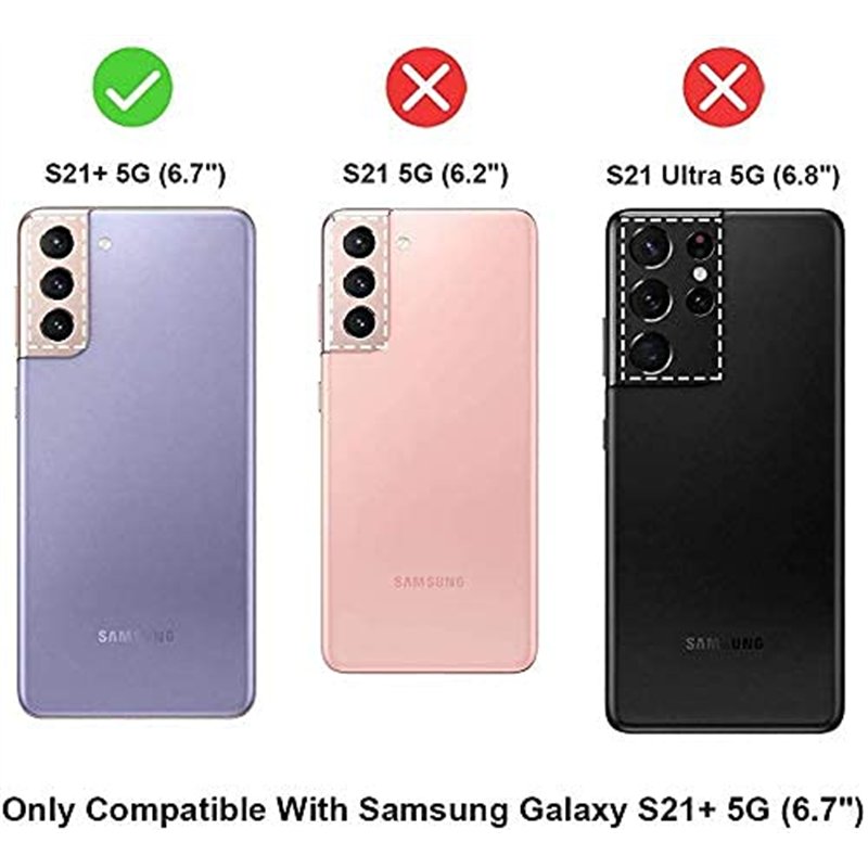 Image secondaire de Coque pour Samsung Galaxy S21 Plus 5G (S21 + 6,7 Pouces) 360 Degrés Protection, Transparente Souple Mince Étui en Silicone TPU F